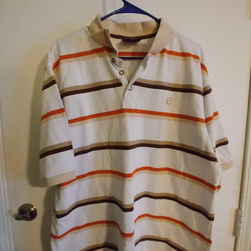 South Pole Short Sleeve Polo Shirt Athletic Collection Size XXL (2XL) Striped
